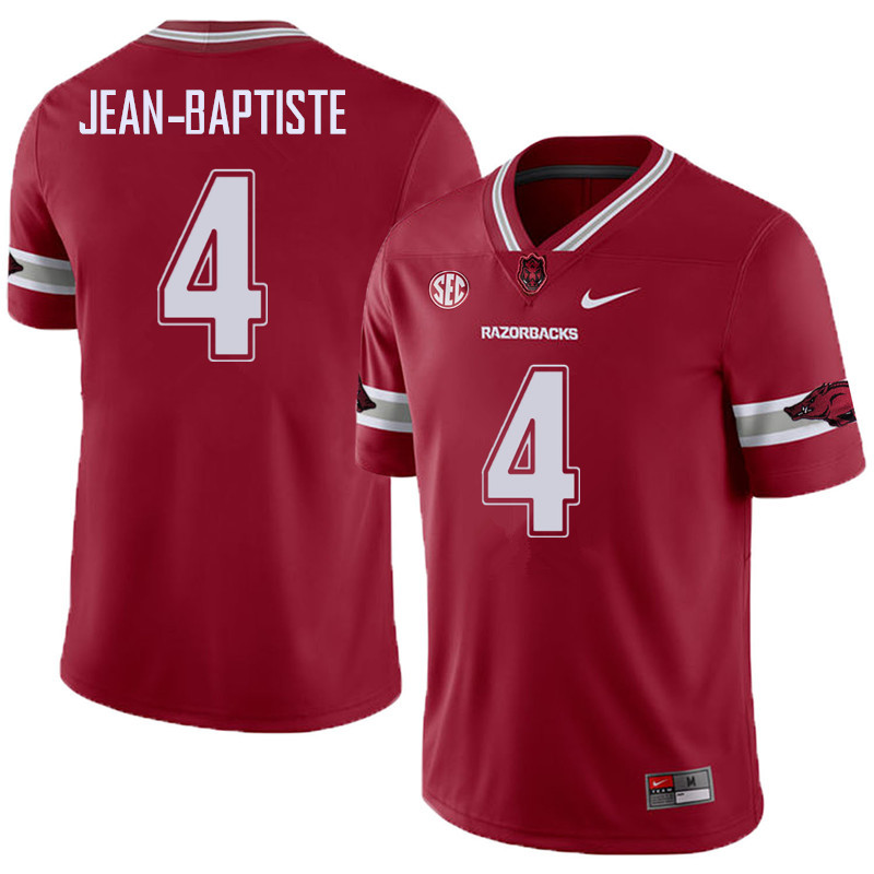 Men #4 Alexy Jean-Baptiste Arkansas Razorback College Football Alternate Jerseys Sale-Cardinal